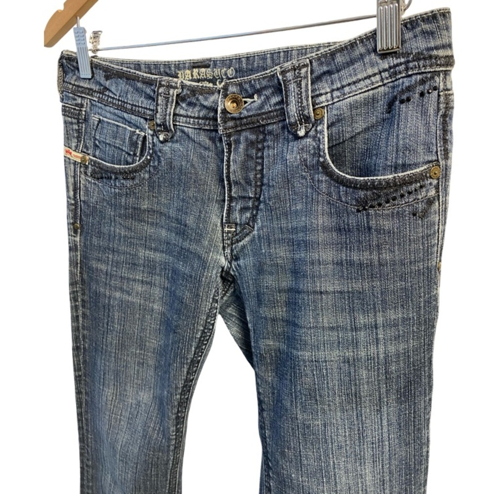 Parasuco Denim Legend Straight Leg Blue Jeans Crystal Embellishment Size 28 - Picture 12 of 16